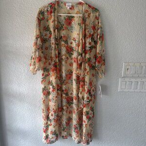 LulaRoe Shirley Cover Up Cardigan Duster NWT Medium Floral Print LR14
